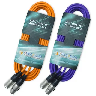 keepdrum mc001xx-10m Mikrofonkabel 3-polig XLR 10m Orange Lila 2 Stück