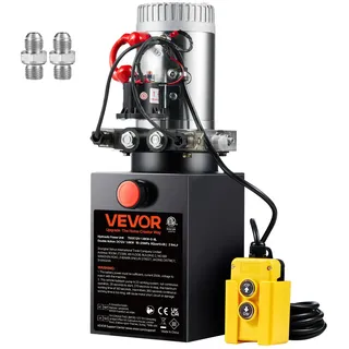 Vevor Hydraulikpumpe Hydraulikaggregat 12 V Hydraulikaggregat 1600 W, Doppelwirkende Hydraulikpumpe Hydraulic Power Pack, 2 Gal Tank Hand Pump Hydraulikaggregat, für Aufzüge, Gabelstapler usw.