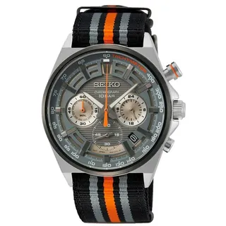 Seiko Herren-Uhr Quarz Edelstahl mit Textilband SSB403P1
