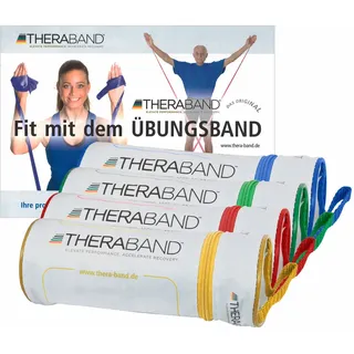 Thera-Band Thera Bänder-Set inkl. Taschen, Original Thera Band Übungsband, 4 Stärken