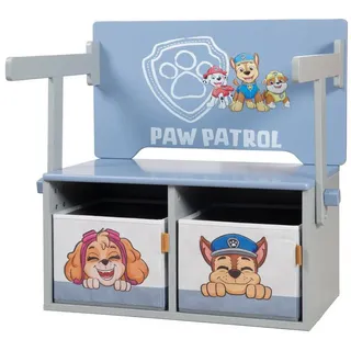 roba® Sitzbank Paw Patrol - Kinder Sitzbank mit klappbaren Tisch, Kindersitzgruppe - Kindertisch - Ab 18 Monaten - Holz grau / blau blau|grau