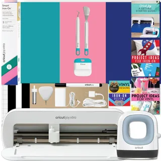 Cricut Joy Xtra und EasyPress Mini mit aufbügelbarem Vinyl Sampler Pack und Tool Kit Bundle - Schneidemaschine mit kleiner Hitzepresse und HTV-Zubehör, Cricut Beginner Kit mit allem zum Einstieg