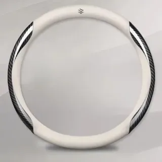 ZIRTUS Auto Lenkradbezug für Suzuki Ignis 2016-2023, Lenkradschoner Anti Rutsch Atmungsaktiv Kratzfeste Abriebfeste Lenkradschutz Lenkradschutzhülle Auto Innere Zubehör, B White