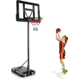 Costway Basketballständer 130-305 cm höhenverstellbar, Basketballkorb mit Ständer & 2 Rädern