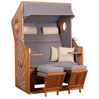 deVries Strandkorb Trend Grau/Beige