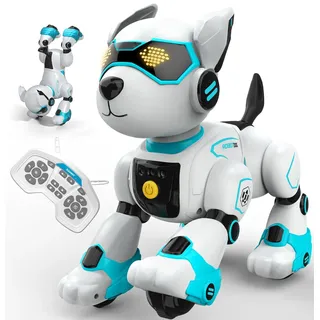 anysun Roboter Hund, Intelligenter Roboter Hund Kinder, Roboterhund Spielzeug ab 3 Jahre mit Wiederaufladbarer Batterie, Programmierbarer Roboterhund mit Sprachbefehle, Fernbedienung, Berührungssensor