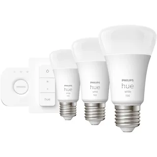 Philips Hue White E27 3er Starter Set inkl. Dimmschalter Warmweiß