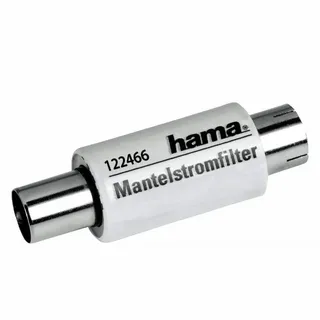 Hama Mantelstromfilter Filter galvanische Trennung Audioverstärker (Koaxial-Stecker auf Koax-Kupplung, galvanisch Brummfilter) weiß