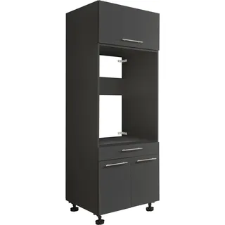 laundreezy Waschmaschinenschrank mit Schrankaufsatz, Anthrazit - Waschmaschinen-Überbauschrank TÜV-zertifiziert mit viel Stauraum - 67,5 x 200 x 67,5 cm (B/H/T)