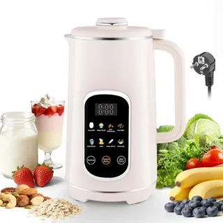 Nussmilchmaschine 1,2L, Pflanzenmilchbereiter 8-in-1 mit Selbstreinigung und LED-Farbbildschirm, Sojamilch Maschine mit Timer, Hafermilch Maschine für Hafermilch, Mandelmilch, Sojamilch und Saft