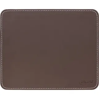 InLine Maus-Pad Premium Kunstleder braun, 255x220x3mm