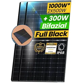 epp.solar 2x 500W Bifaziale Module mit Ziegeldach Halterung für Balkonkraftwerk