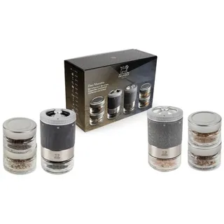 PEUGEOT Salz-/Pfeffermühle Geschenkset MAESTRO DUO 11cm Wechsel Gewürzgläser Manuell grau