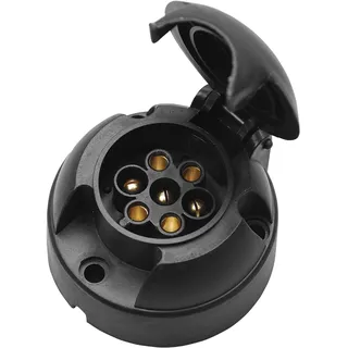 CXTM 7 Polig Anhänger Steckdose,mit Montagezubehör,12V Wasserdicht 7-pol Anhänger Stecker und Steckdose Nach ISO 1724,für Anhänger Wohnwagen RV,AHK Adapter (Steckdose)