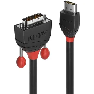 Lindy HDMI / DVI Adapterkabel HDMI-A Stecker, DVI-D 18+1pol. Stecker 1.00 m Schwarz 36271 HDMI-Kabel