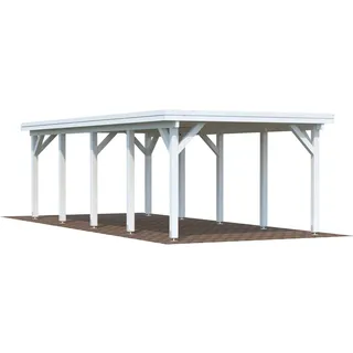 Einzel-Carport 360 x 762 cm Weiß grundiert