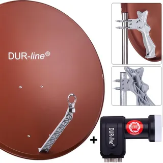 Dur-Line Select 85/90cm Komplettanlage rot - Quad LNB - Rot