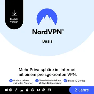 NordVPN Basis, 10 Geräte, 2 Jahre, Premium-VPN-Software, Digitaler Code