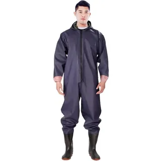 Hochwasserhose Wasserdichter Overall mit langen Ärmeln, Wathose for Angeln, Wathose mit Kapuze, Hose mit Stiefeln und Handschuhen, Set for Erwachsene, Angelbekleidung, Ausrüstungsanzug Für Sport Angel