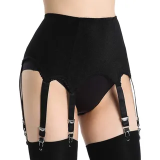 Pengsstyle Damen High Waist Strapsgürtel Strumpfgürtel 6 Halter für Strümpfe Unterwäsche