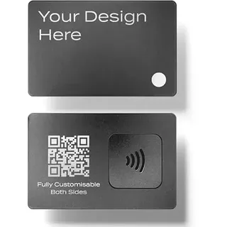 Full Custom Metal Card Metal Card Digital Visitenkarte - Premium NFC Smart Card NTAG216 [Laser Graviert - Doppelseitig - Silber]