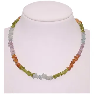 FIRETTI Collier Schmuck Geschenk Halsschmuck Halskette Edelstein Farbstein Peridot bunt/Messing