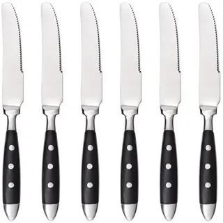 Gräwe Dessertmesser, Serie Nürnberg, 6er Set, schwarze Griffe