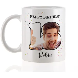 Herz & Heim® Fototasse zum runden Geburtstag mit eigenen Foto 18