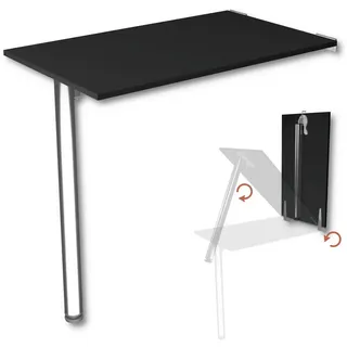 KDR Produktgestaltung Klapptisch 80x50 Wandklapptisch Esstisch Küchentisch Schreibtisch Wand Tisch, Schwarz schwarz