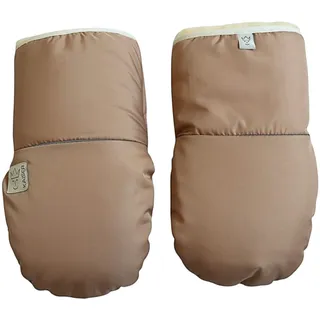 Lammfell Kinderwagenschuhe Reflect, Kinderwagen-Handschuhe mit Klettverschluss, 29 x 15 cm, Wasserabweisend (sand)