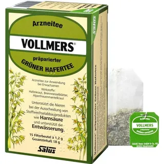 SALUS Vollmers präparierter grüner Hafertee Teebeutel 15 x 1,2 g