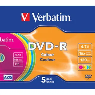 Verbatim DVD-R 4,7 GB 16x Colour 5 St.