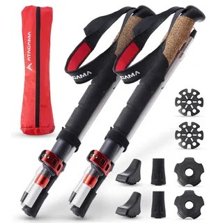 ATACAMA Teleskop Wanderstöcke - CarbonMix - faltbar - Ultra leicht mit viel Zubehör - Silber