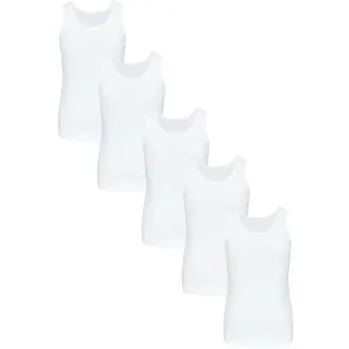TupTam Unterhemden Mädchen Baumwoll Unterhemd 5er Pack Tank Top Ärmellos Kinder, Farbe: Weiß, Größe: 146-152 - 146-152