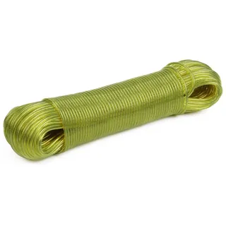 Wäscheleine mit Stahlkern 50 Meter PVC Wäscheleine stabile Stahldrahteinlage hochwertige Reisewäscheleine (Farbe: Gelb, Länge: 50 m) für den Haushalt, Garten und Camping