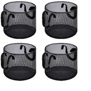 HOHOVYVY 4 Stück Pflanzkorb Teich,Teichpflanzkörbe Aus PVC-Mesh Große Pflanzsäcke Mit Griffen Für Seerosen Und Wasserpflanzen Quadratische Oder Runde Formen(Round)