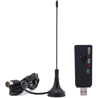 USB 2.0 Digital SDR + DAB + FM HDTV TV Stick + RTL2832U TV Tuner Set mit Antennen Saughalterung und Fernbedienung für Aufnahme Digitaler Terrestrischer Video- und Radioprogramme