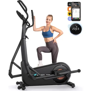 Merach Heimtrainer Crosstrainer, Ellipsentrainer für Zuhause mit App, 16 Widerstandstufen, mit Bluetooth, bis 180kg