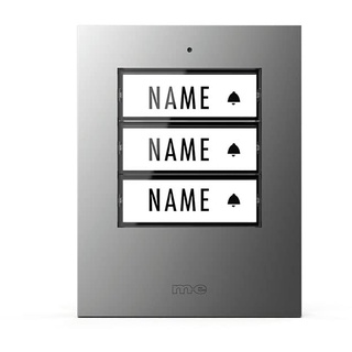 m-e modern-electronics 41426 Klingeltaster beleuchtet, mit Namensschild Silber