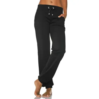 H.I.S. Relaxhose H.I.S, Damen, Gr. 52/54, N-Gr, schwarz, Sweatware, Obermaterial: 60% Baumwolle, 40% Polyester, unifarben, Basic, bequem lang, Hosen Relaxhose, mit breitem Bund, Loungewear, Loungeanzug