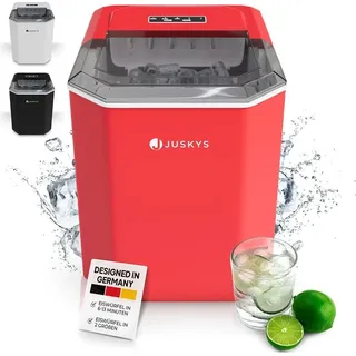 Juskys Eiswürfelmaschine IceOracle - Eiswürfel in wenigen Minuten - 12 kg/Tag - 2 Größen - Rot