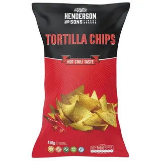 Henderson & Sons Henderson and Sons Tortilla Chips Hot Chili Taste Kartoffelchips 450g