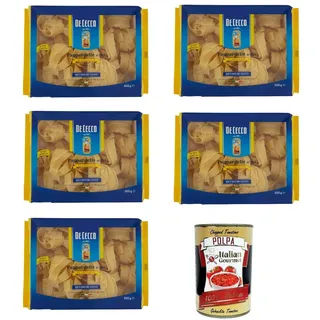 De Cecco Le Specialità Pappardelle N. 201, Pasta Nudeln 5x500g+Polpa 400g
