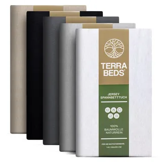 terra beds Spannbettlaken Neele 180 x 200 cm anthrazit