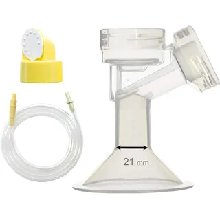 Maymom-melkpompset Kompatibel mit Medela-Swing-Milchpumpe. Bevat Brusthaube,Ventilkopf, Ventilmembrane en Schlauch Kompatibel mit Medela- Swing-Pumpe(Brusthaube 21 mm; Brustwarze Durchmesser 17-19mm)
