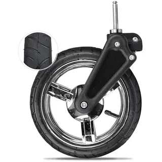 Bergsteiger Ersatzreifen für Kinderwagen Capri, Schwenkrad 9 Zoll, Komplettrad hinten 12 Zoll, chrome, schwarz