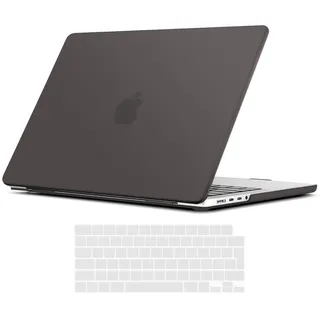 TECOOL Hülle Kompatibel mit MacBook Pro 14 M4 M3 M2 M1 Pro/Max 2021-2024 (A3401 A3185 A3112 A2992 A2918 A2779 A2442), Ultradünne Schutzhülle Hartschale Case mit Tastaturschutz (EU), Gefrostet Grau