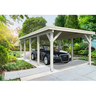 Einzel-Carport 315 x 732 cm Weiß lackiert
