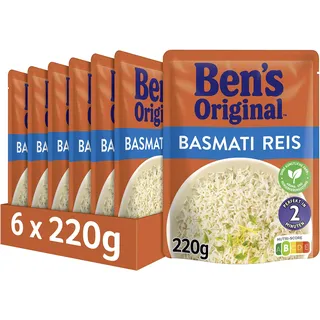 BEN’S ORIGINAL BEN'S ORIGINAL Express Reis, Schnell und Einfach, Basmati Reis, 6 x 220g, 6 Packungen