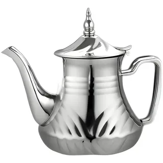 Cheffinger Teekocher Orientalisch arabisch Marokkanische Teekanne Induktion Edelstahl silberfarben 1.0 l